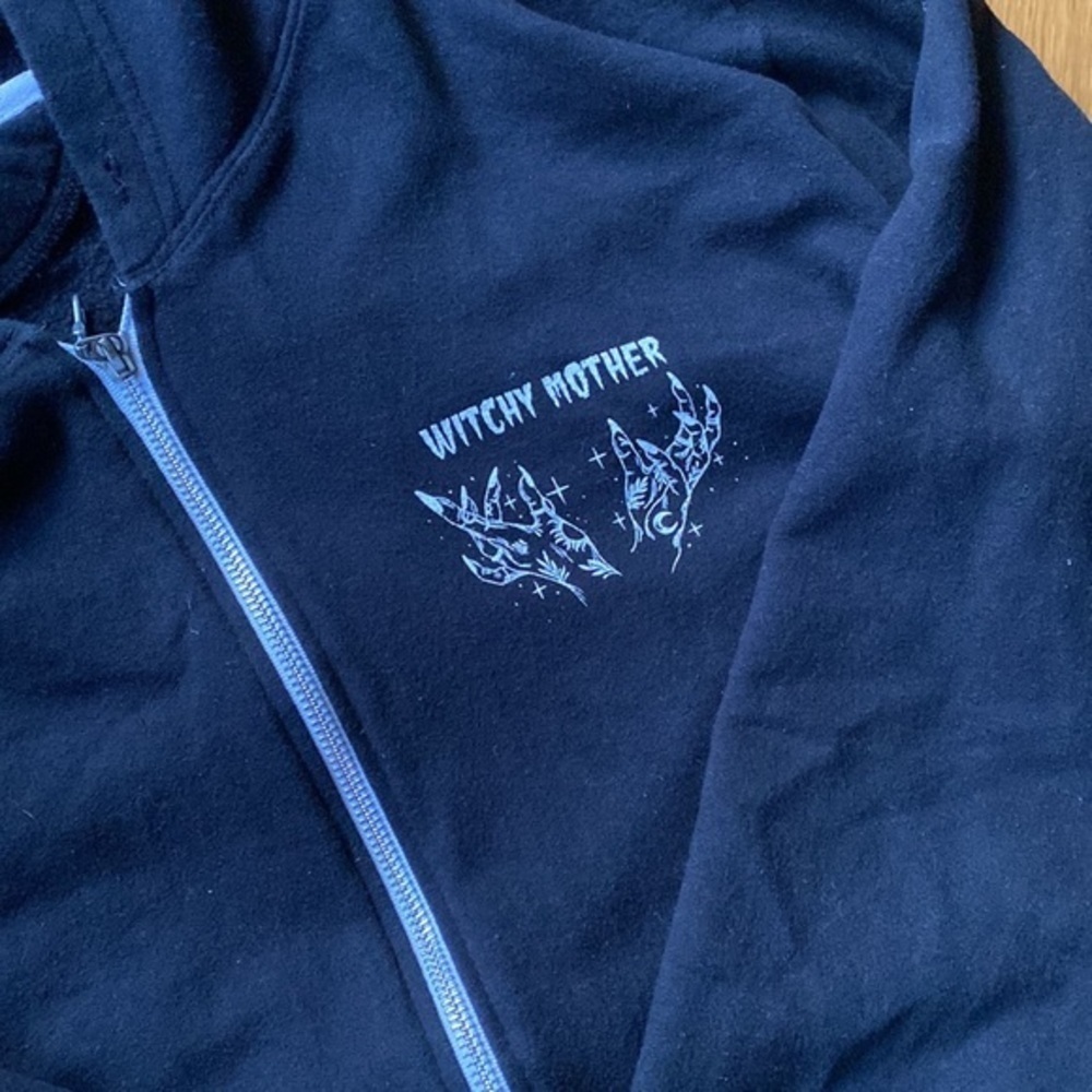 Free The Mother Witchy Mother hands zip hoodie size M EUC. - Picture 3 of 5